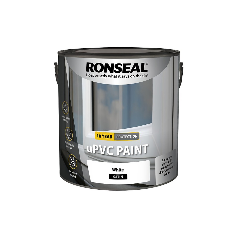 Ronseal UPVC Satin Paint White Satin - 2.5L
