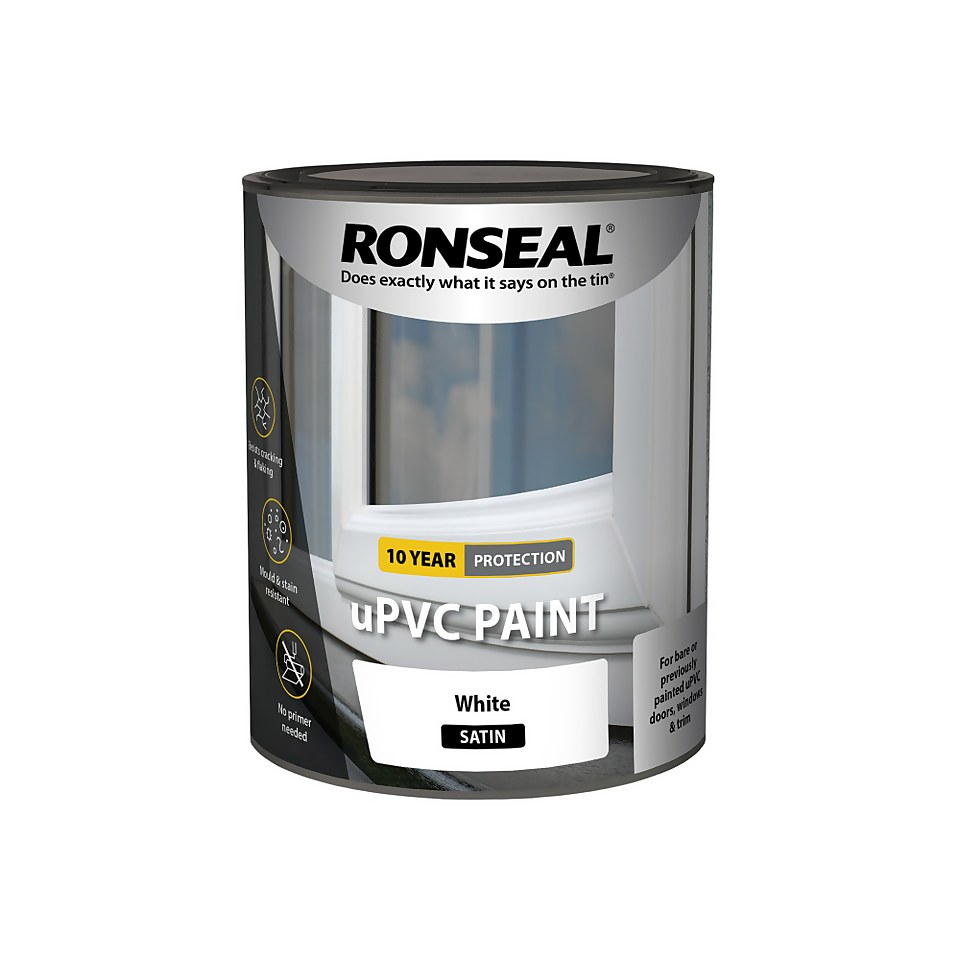 Ronseal UPVC Satin Paint White Satin - 750ml