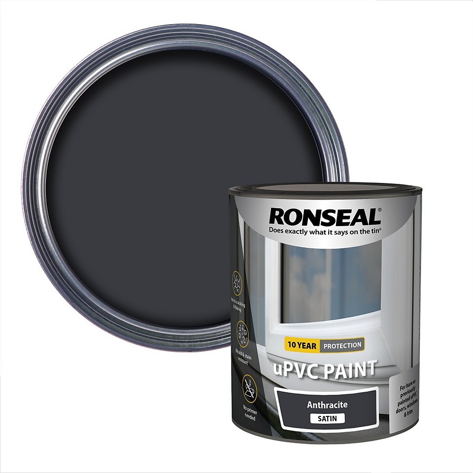 Ronseal UPVC Satin Paint Anthracite Satin - 750ml