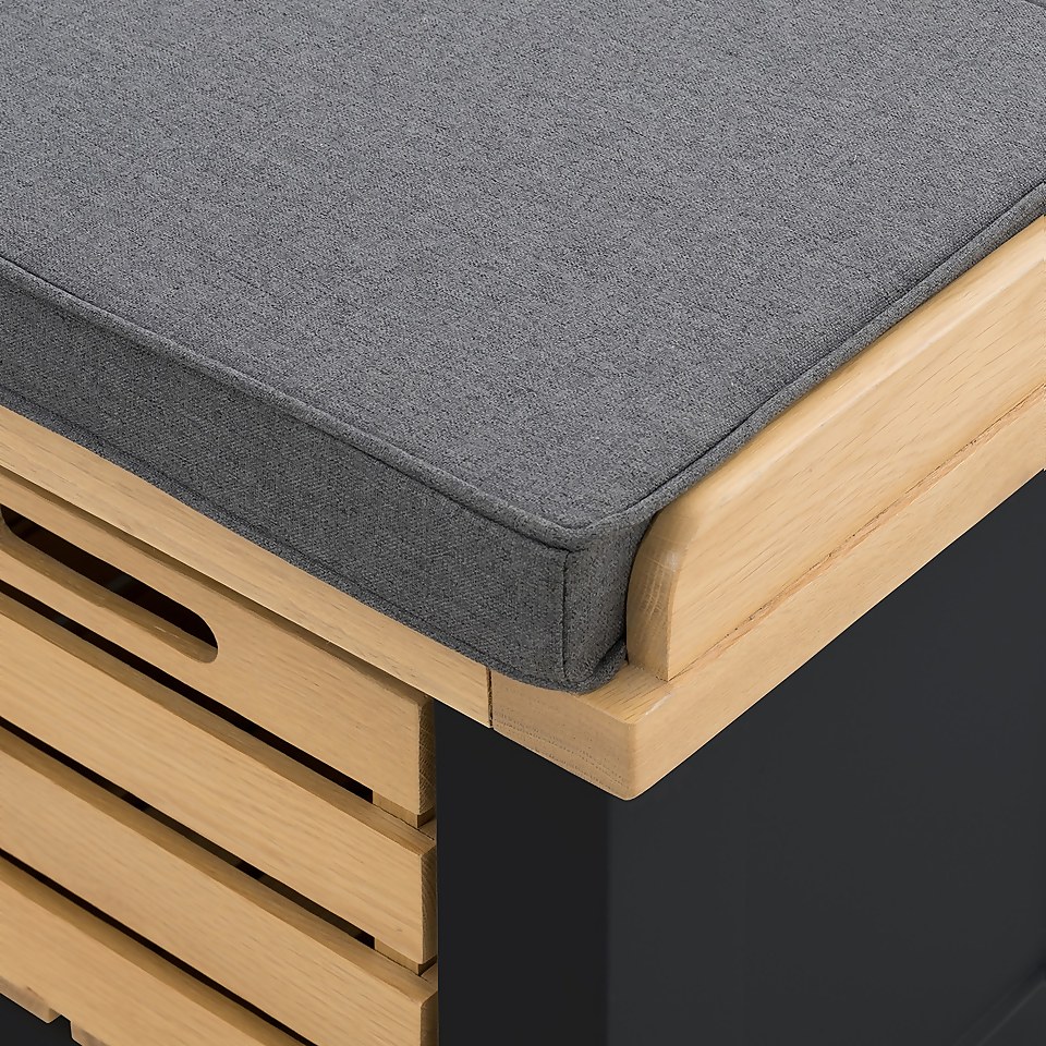 Ashstead Storage Bench Oak Charcoal Homebase