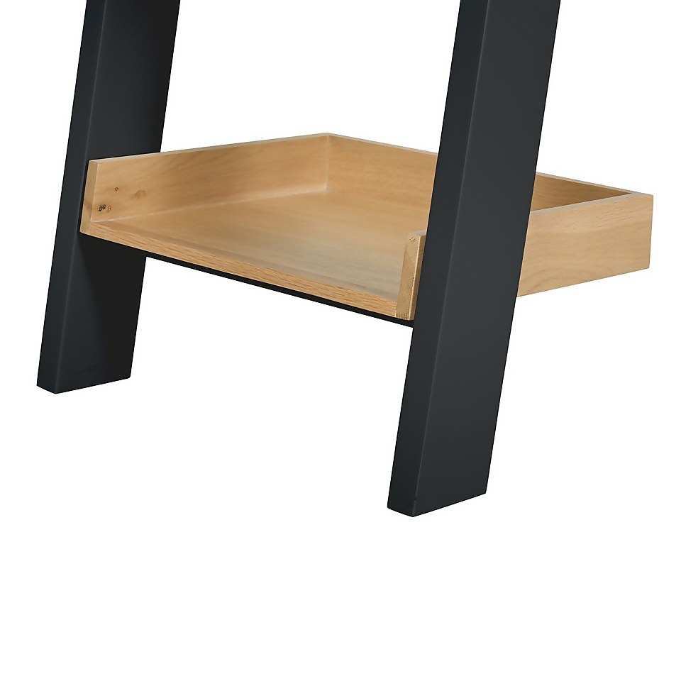 Ashstead Ladder Shelf Oak & Charcoal Homebase