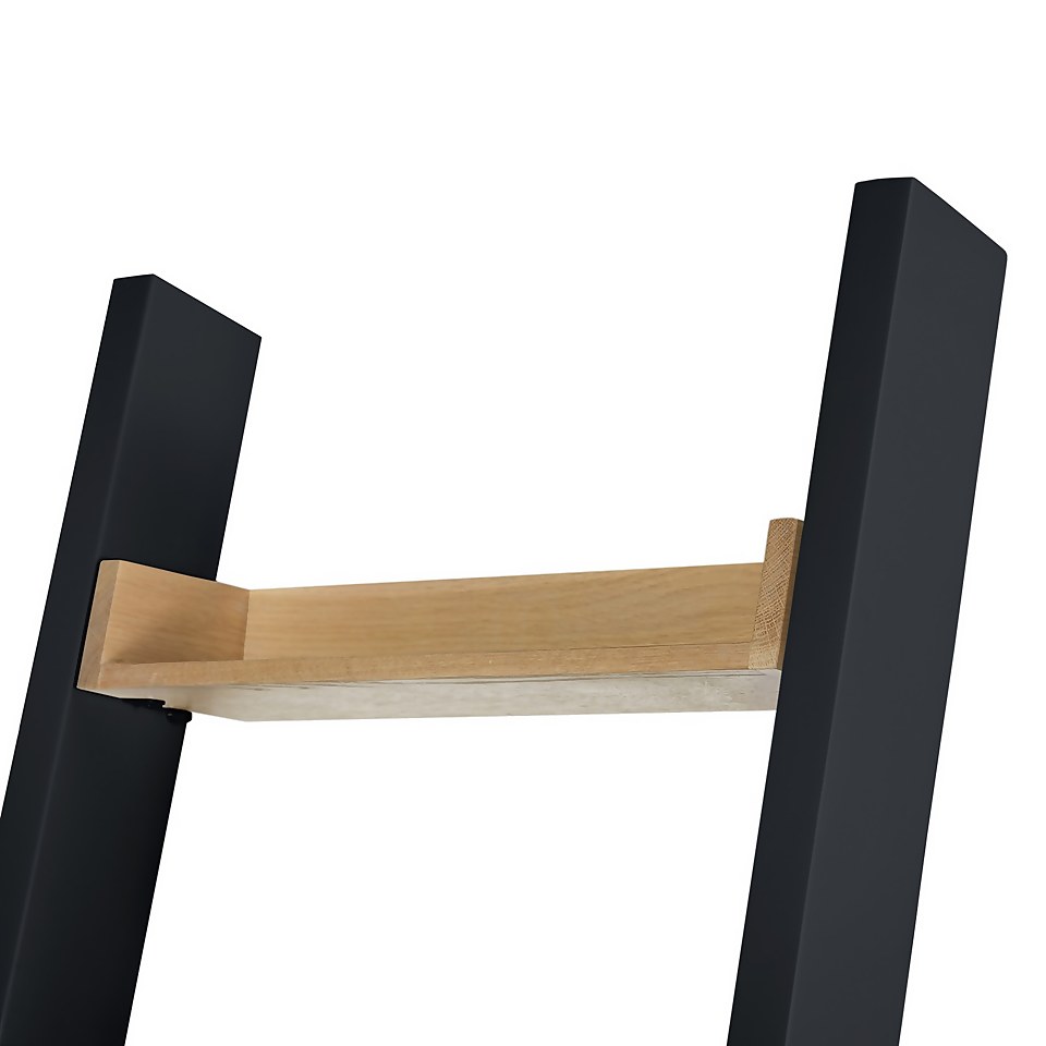 Ashstead Ladder Shelf Oak & Charcoal Homebase