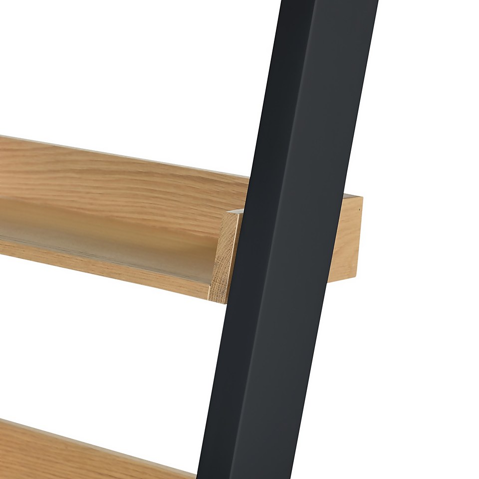 Ashstead Ladder Shelf Oak & Charcoal Homebase
