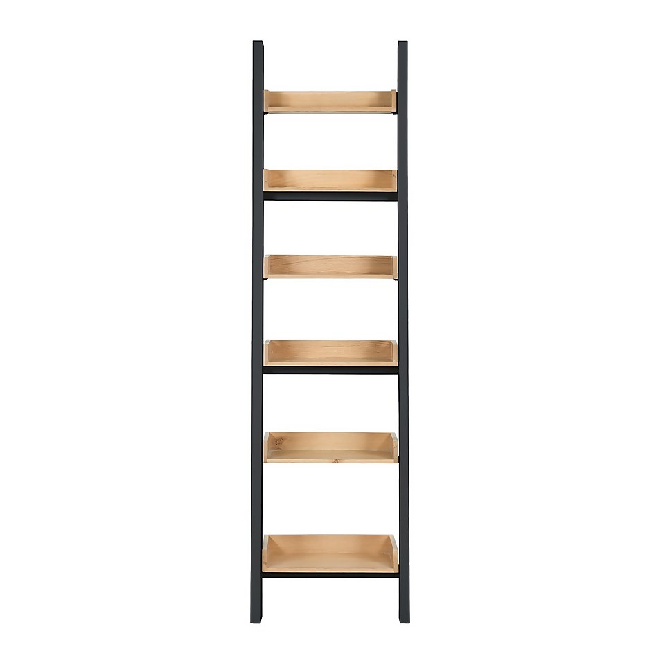 Ashstead Ladder Shelf Oak & Charcoal Homebase