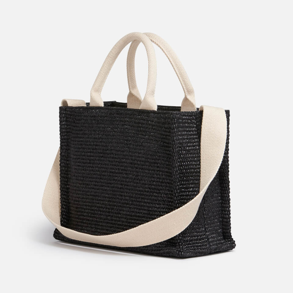 Marni Logo-Embroidered Raffia Tote Bag