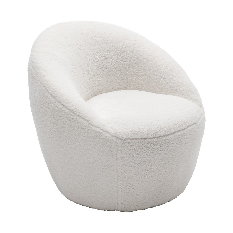 Bernie Boucle Chunky Tub Chair - Cream