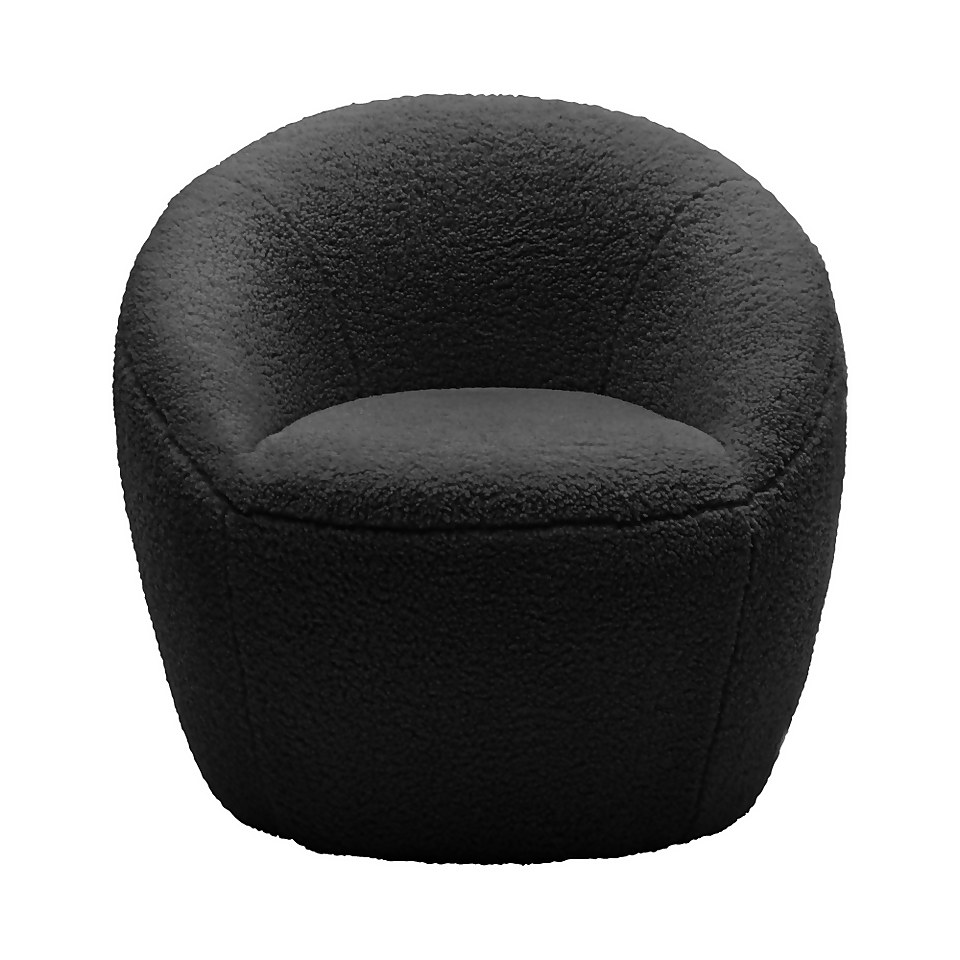Bernie Boucle Chunky Tub Chair - Black