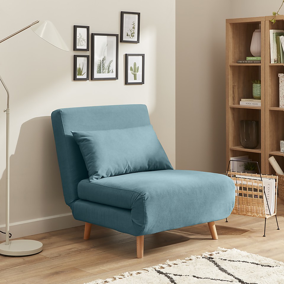 Freya Folding Chair Bed Peacock Homebase