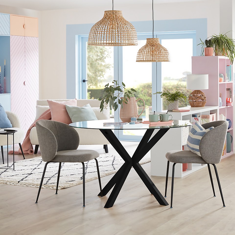 Maxwell Dining Chair Set of 2 Grey Homebase