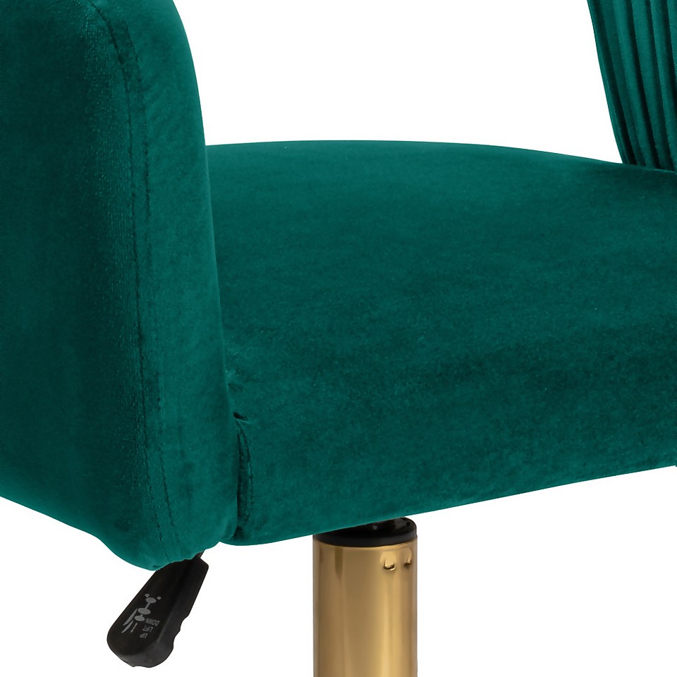 Georgette Pleated Office Chair - Emerald
