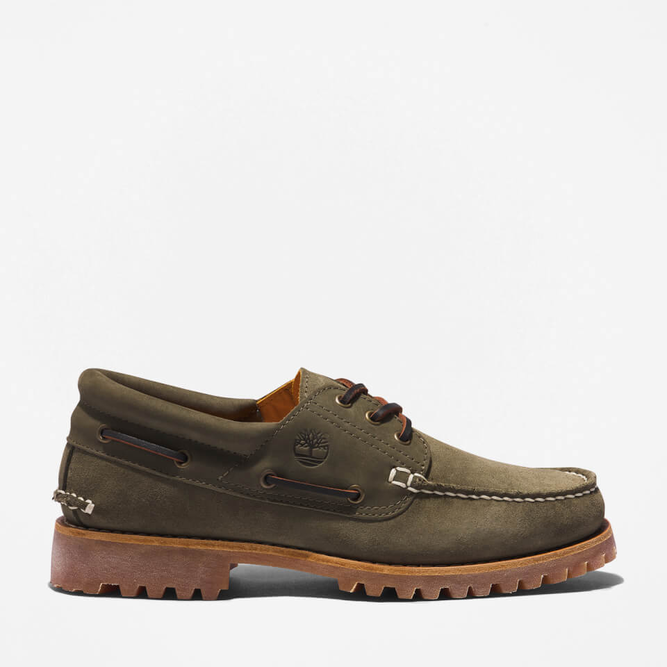 Timberland Men's Authentics 3 Eye Classic Lug Suede Boat Shoes - Dark Green