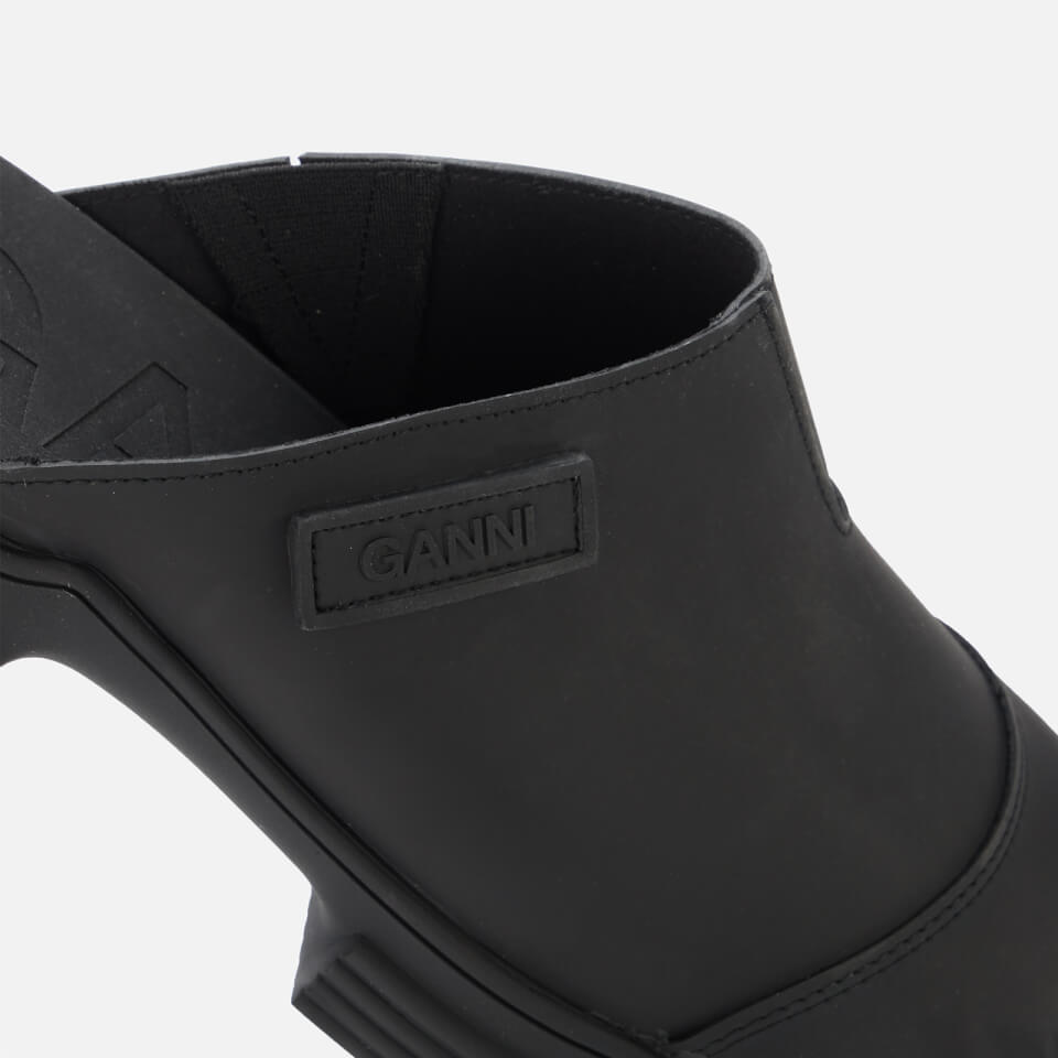☆韓国の人気☆【GANNI】☆RECYCLED RUBBER CITY MULE.S BLACK☆ Ganni Women's Recycled Rubber Mules - Black | Coggles