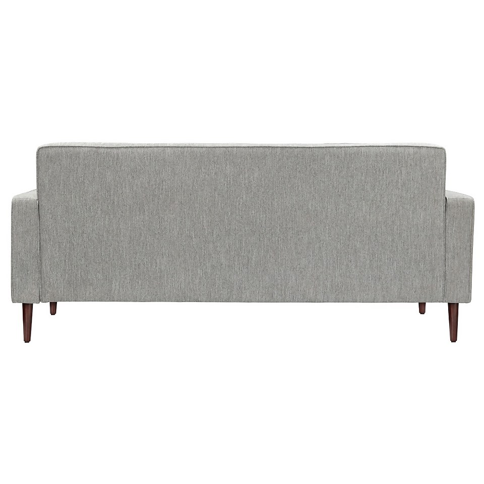 Draper Woven Fabric 3 Seater Sofa in a Box - Grey