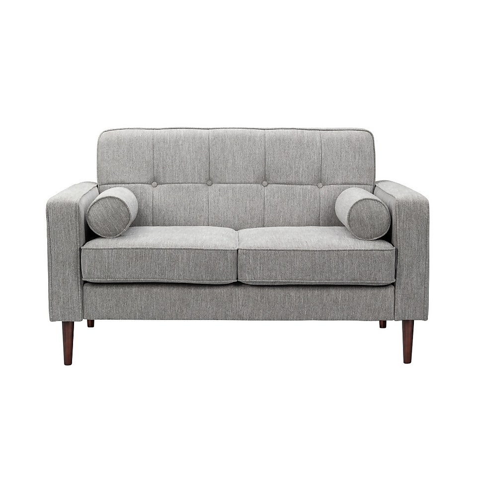 Draper Woven Fabric 2 Seater Sofa in a Box - Grey