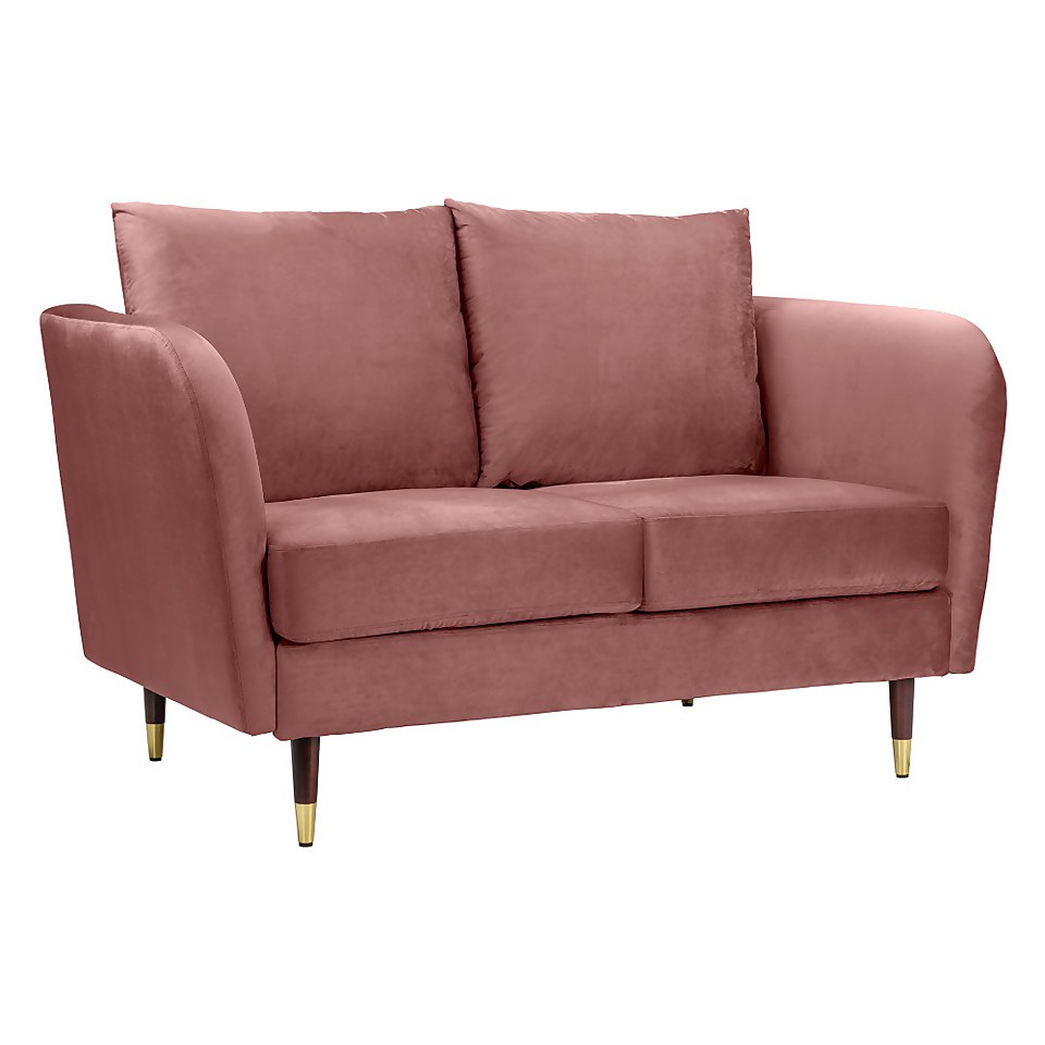 Cosmo Velvet 2 Seater Sofa in a Box - Rose Pink