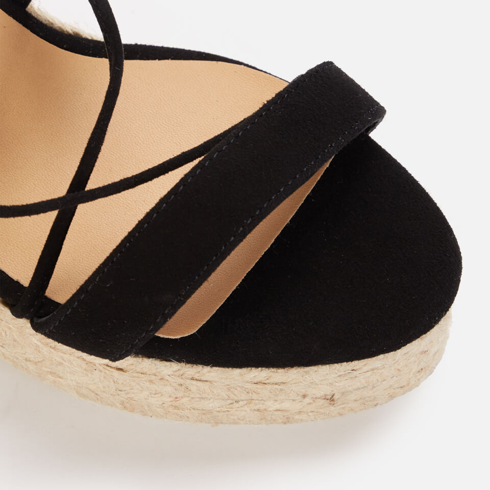 Castañer Women's Berta 8Ed Suede Wedged Espadrilles - Negro