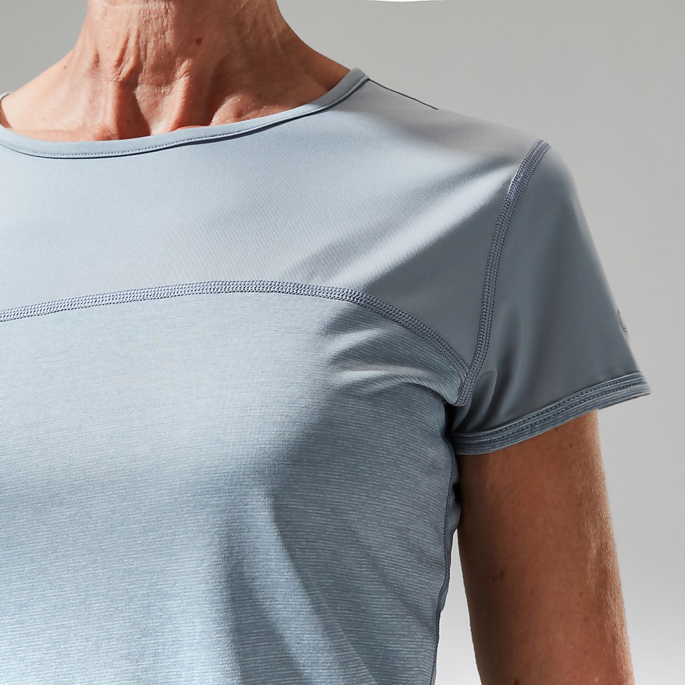 Women's Voyager Tech Tee Super Stretch Crew - Grey/Light Grey
