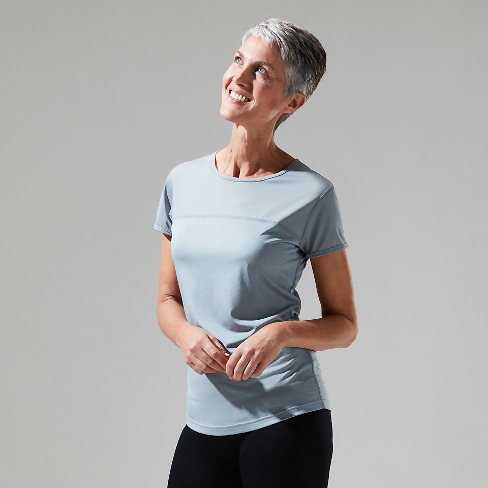 Women's Voyager Tech Tee Super Stretch Crew - Grey/Light Grey