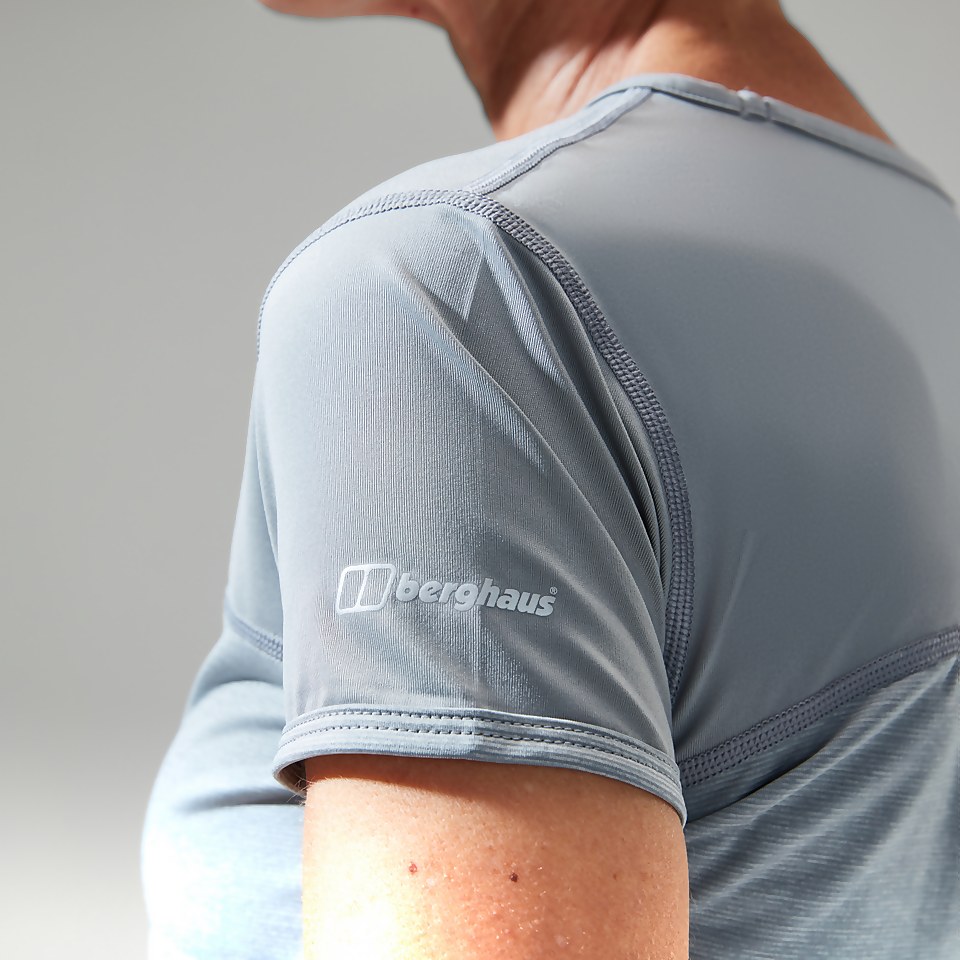Women's Voyager Tech Tee Super Stretch Crew - Grey/Light Grey