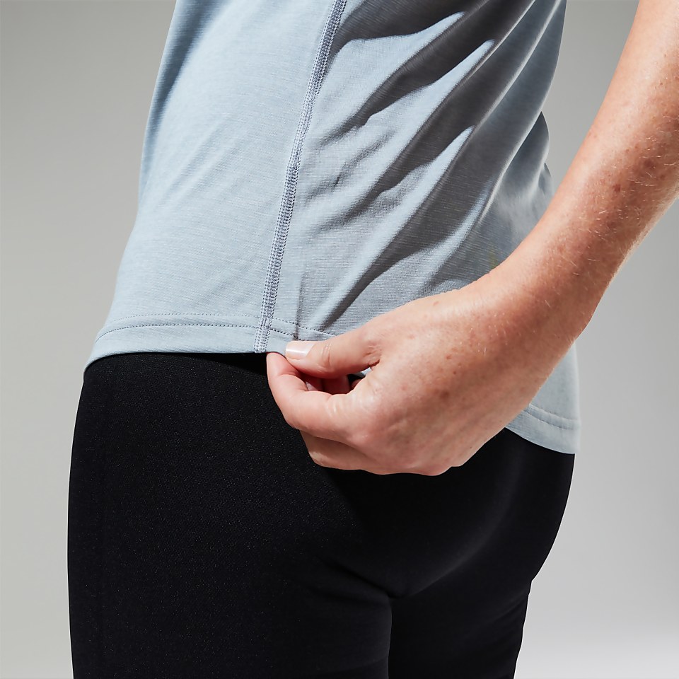 Women's Voyager Tech Tee Super Stretch Crew - Grey/Light Grey