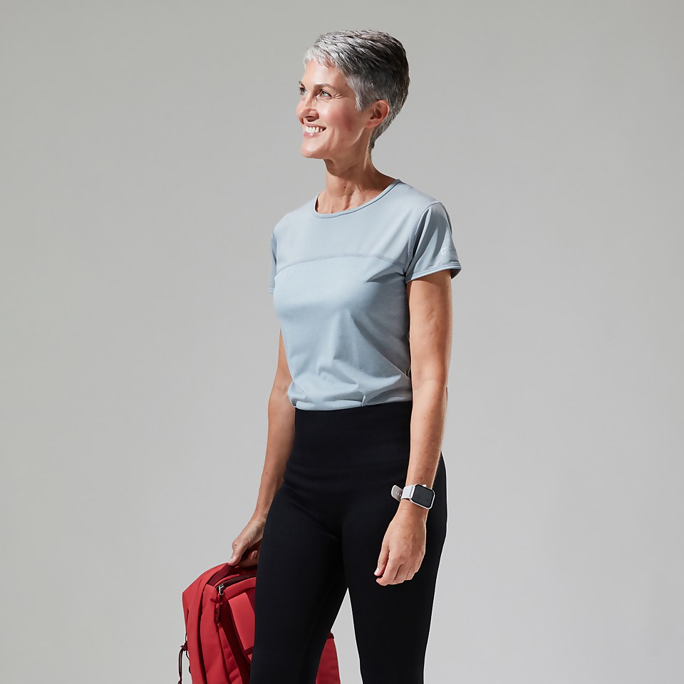 Women's Voyager Tech Tee Super Stretch Crew - Grey/Light Grey