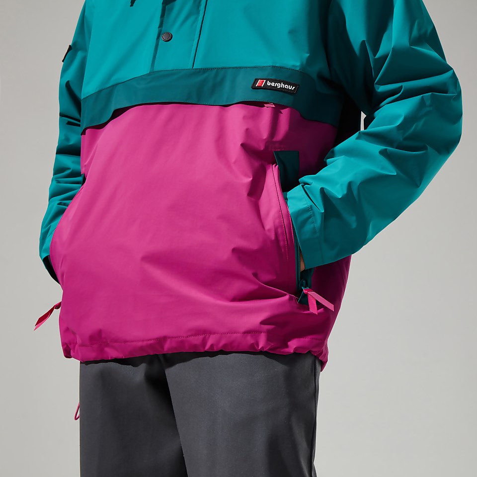 Unisex Ski Smock 86 Shell Half Zip - Turquoise / Pink