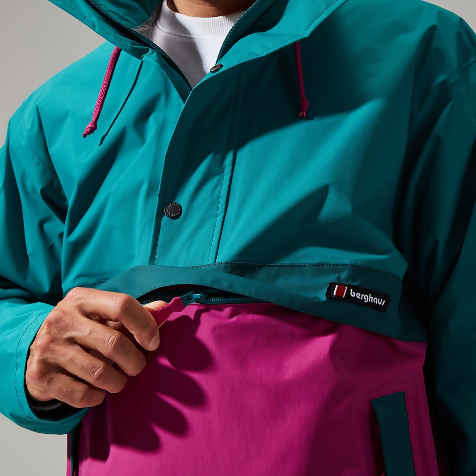 Unisex Ski Smock 86 Shell Half Zip - Turquoise / Pink
