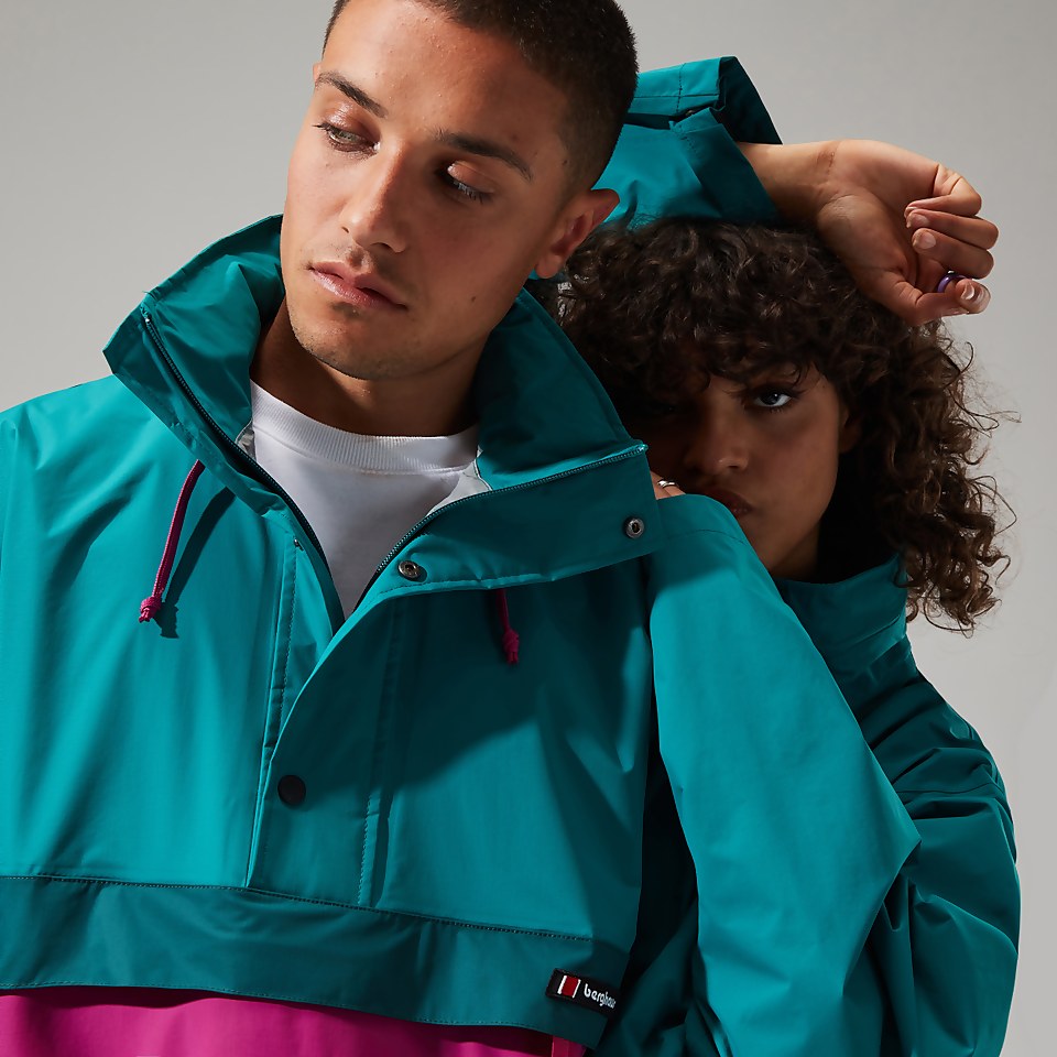 Unisex Ski Smock 86 Shell Half Zip - Turquoise / Pink