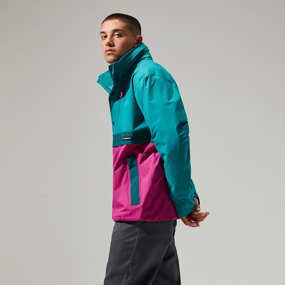 Unisex Ski Smock 86 Shell Half Zip - Turquoise / Pink