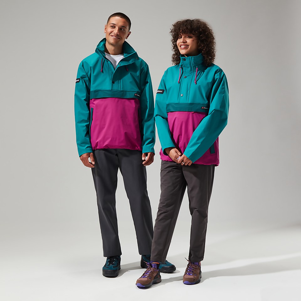 Unisex Ski Smock 86 Shell Half Zip - Turquoise / Pink