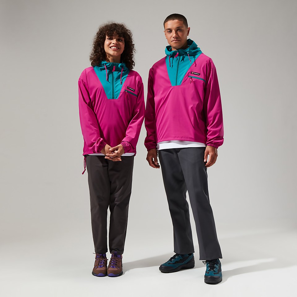 Unisex Wind Shirt 90 Half Zip - Pink / Turquoise