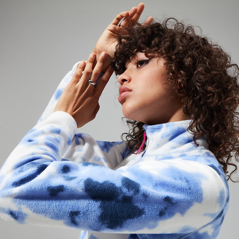 Women's Prism Crop Half Zip Fleece - Light Purple / White
