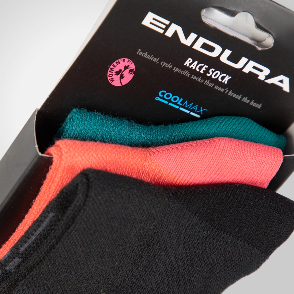 Coolmax® Race Socken (Dreierpack) für Damen - Schwarz
