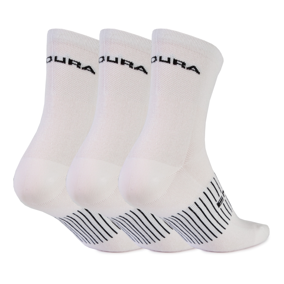 Unisex COOLMAX® Stripe Socks Triple Pack - White