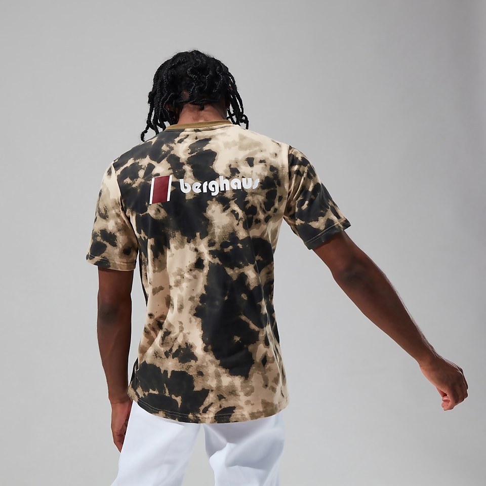 Unisex Organic Heritage Front & Back Logo Tee - Natural/Dark Green