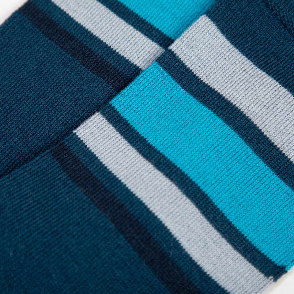 Unisex Baabaa Merino Stripe Socks - Blueberry