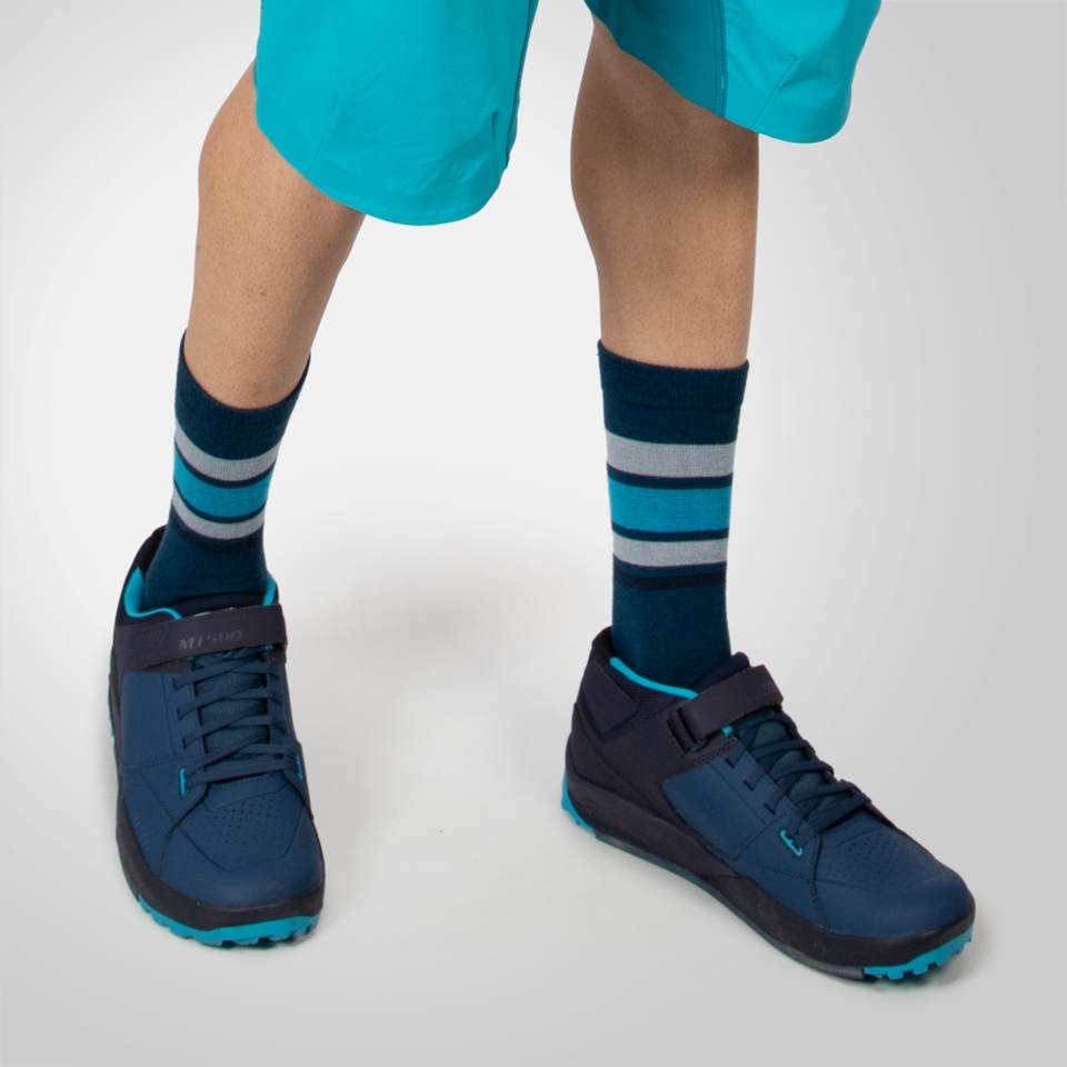 Unisex Baabaa Merino Stripe Socks - Blueberry