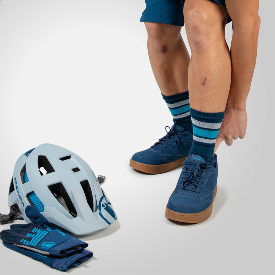 Unisex Baabaa Merino Stripe Socks - Blueberry