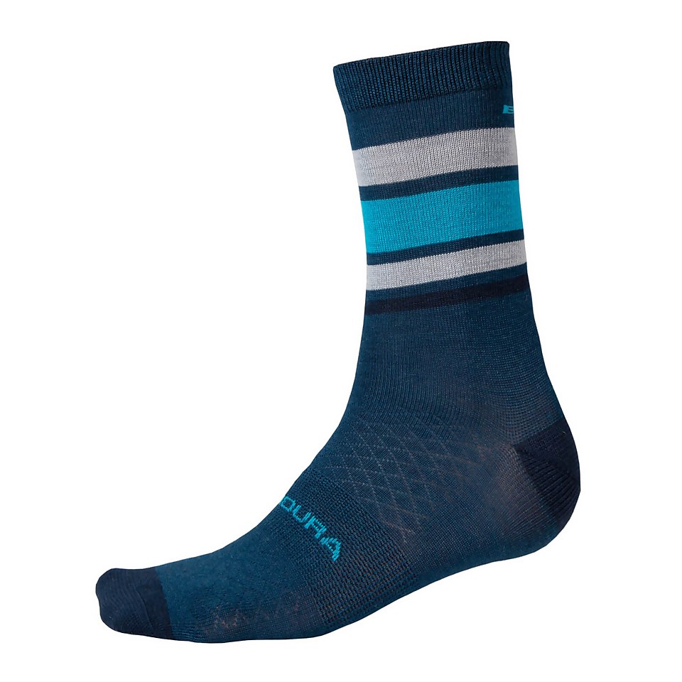 BaaBaa Merino Stripe Sock - Blueberry