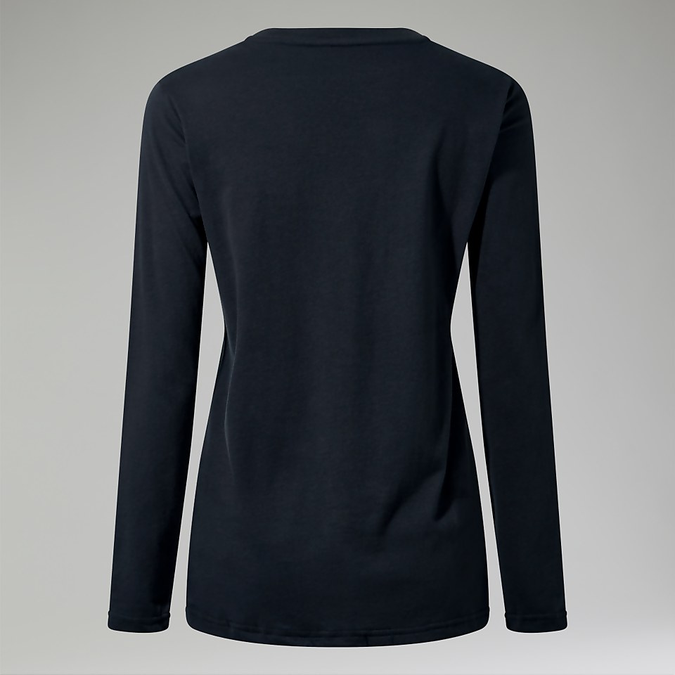 Women's Linear Landscape Long Sleeve Tee Black