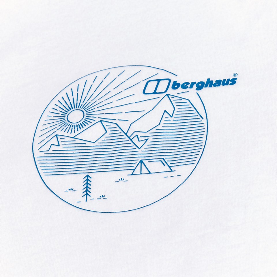 Women's Linear Landscape Long Sleeve Tee White
