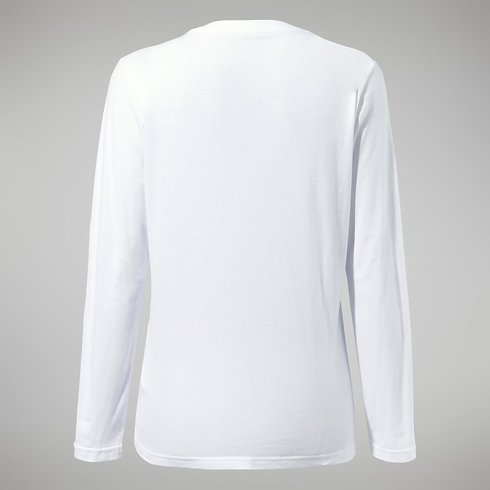 Women's Linear Landscape Long Sleeve Tee White