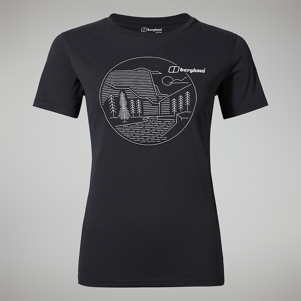 Linear Landscapre Long Sleeve T-Shirt für Damen - Schwarz