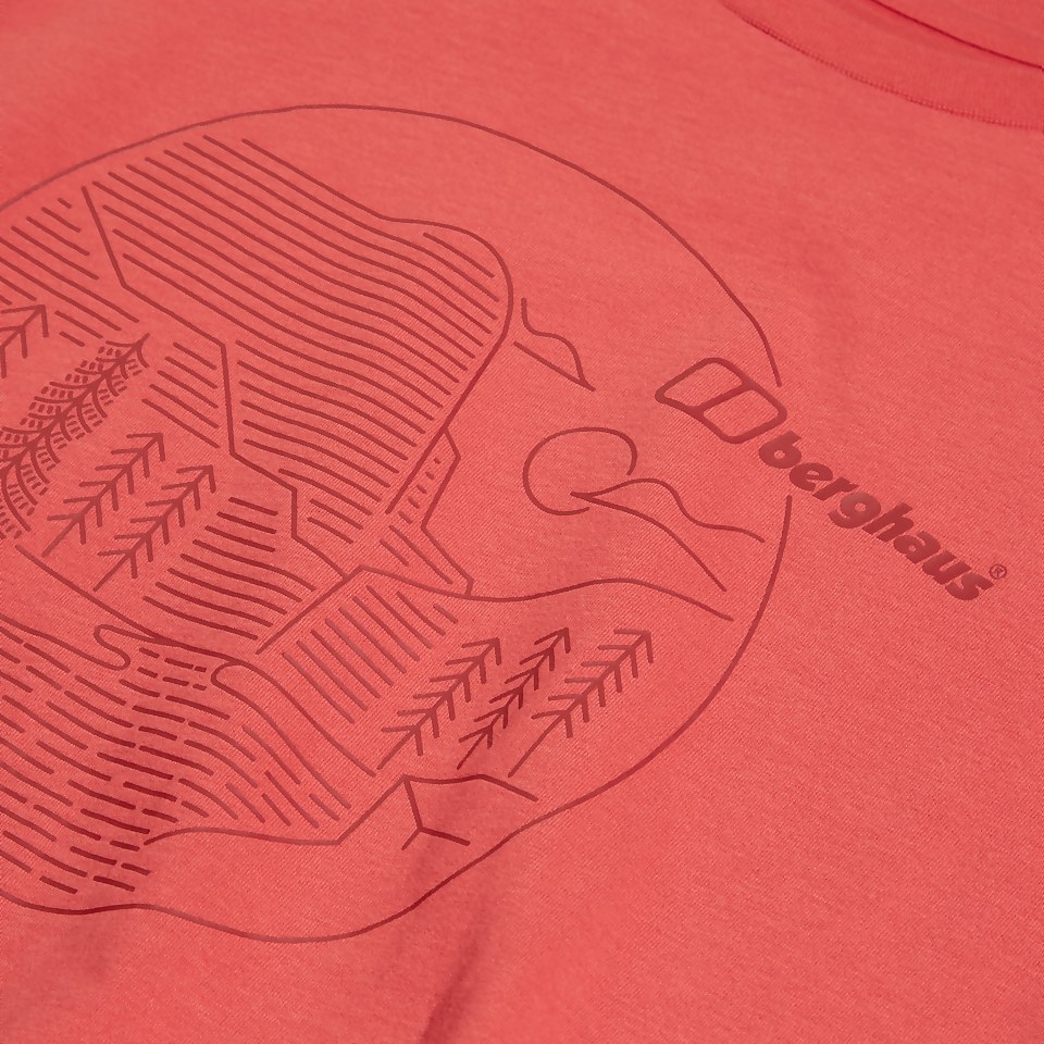 Women's Linear Landscape Super Stretch Tee Red