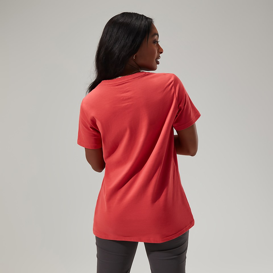 Women's Linear Landscape Super Stretch Tee Red