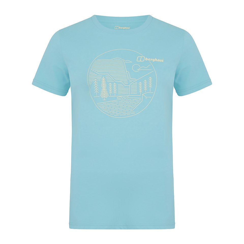 Women's Linear Landscape T Shirt Blue