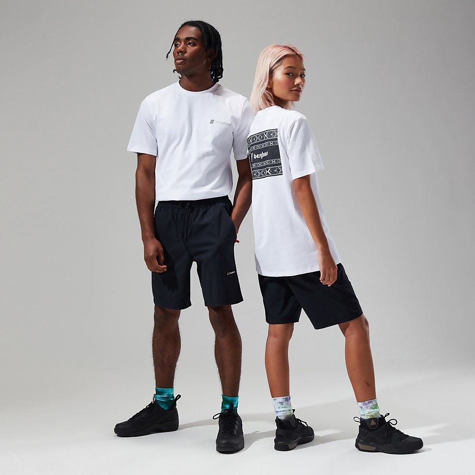 Unisex Aztec Block T Shirt - White
