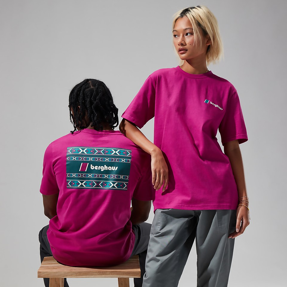 Unisex Aztec Block T Shirt - Pink