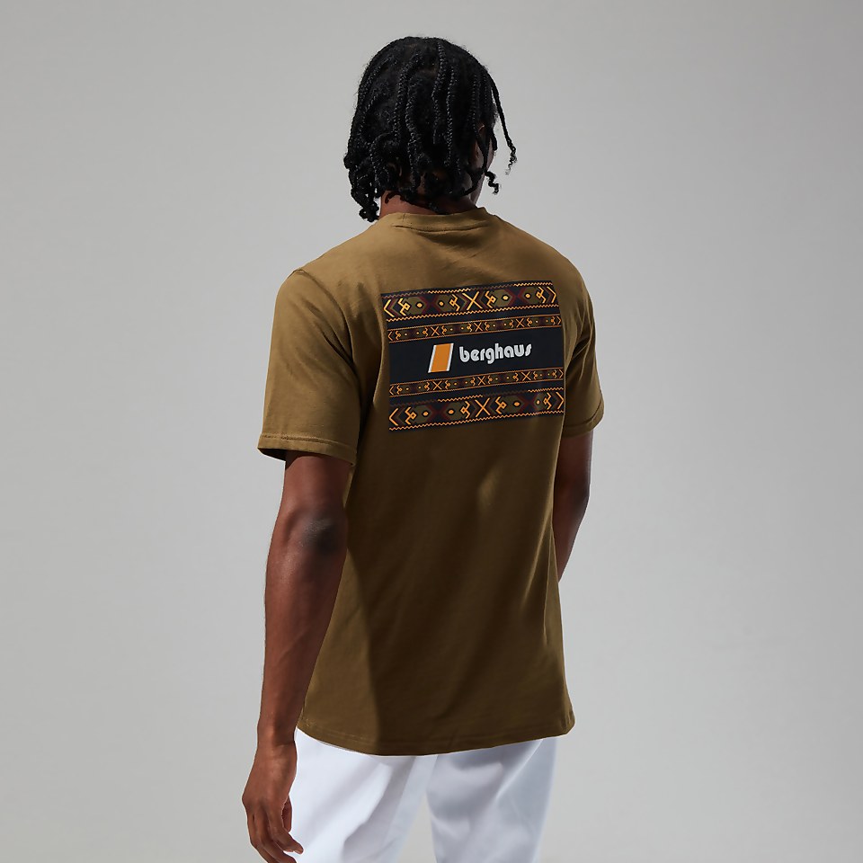Unisex Aztec Block T Shirt - Dark Green