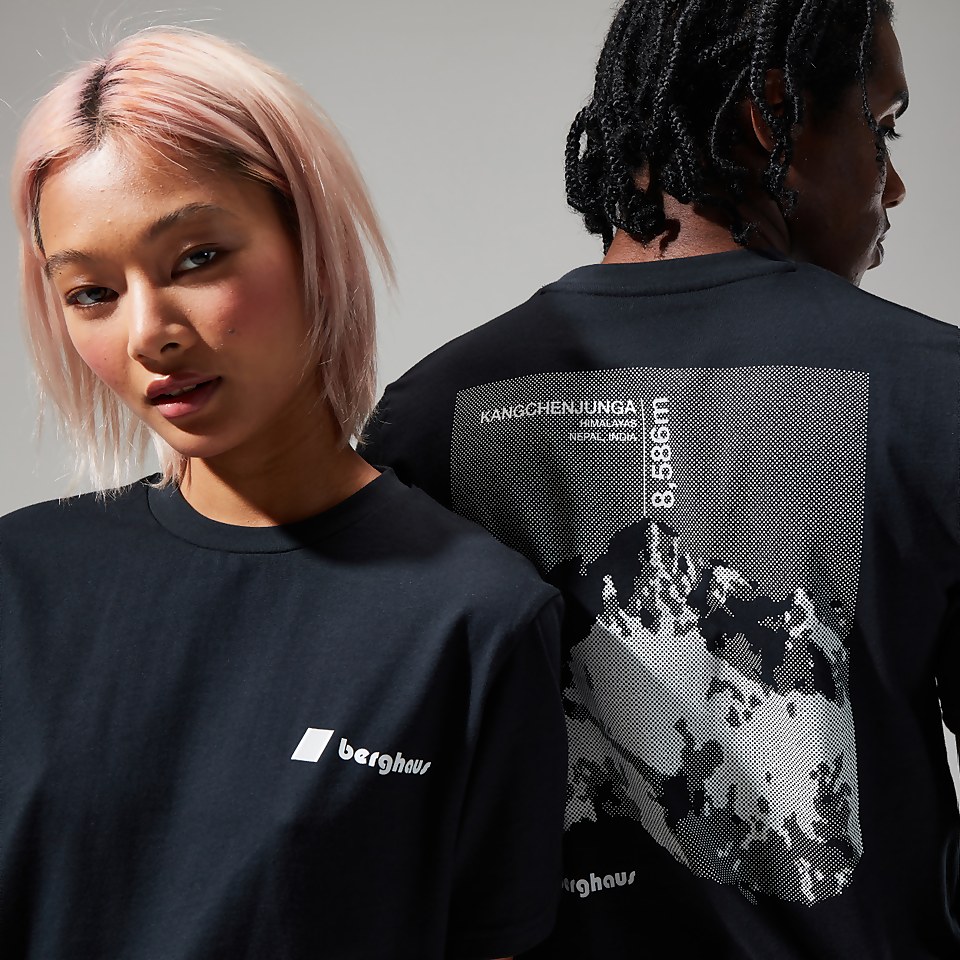 Unisex Kanchenjunga Static T-Shirts - Black